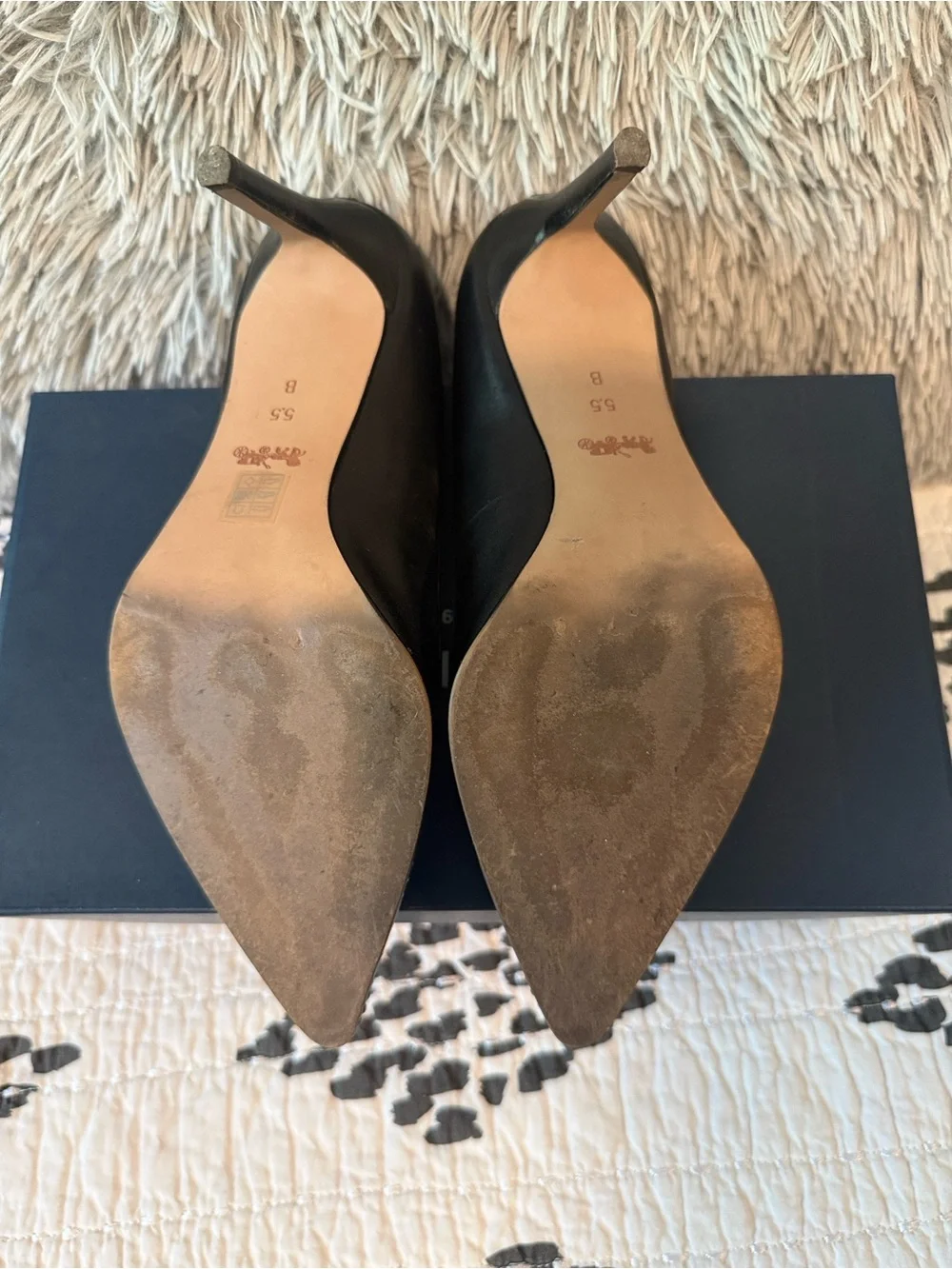 Coach Black Pointed-Toe Leather Pumps